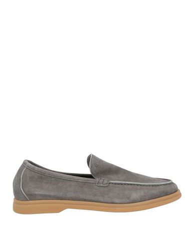 Fedeli Man Loafers Grey Size 12 Leather In Grey