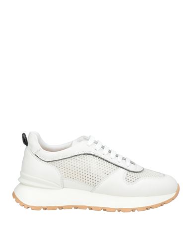 Doucal's Woman Sneakers White Size 8 Calfskin, Textile Fibers In White