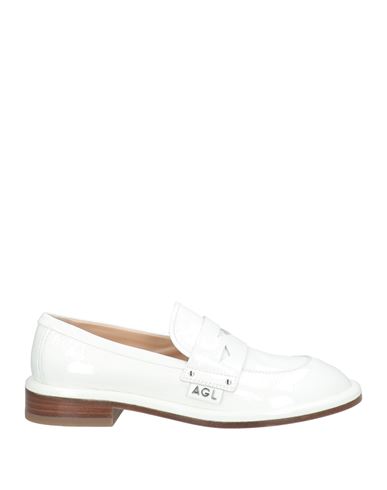Agl Attilio Giusti Leombruni Agl Woman Loafers Blue Size 10 Leather In White