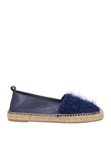 Hola Guapa Woman Espadrilles Midnight Blue Size 7 Leather, Textile Fibers In Blue