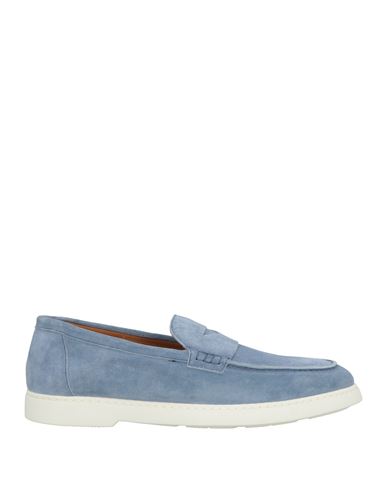 Doucal's Man Loafers Light Blue Size 8.5 Leather In Blue