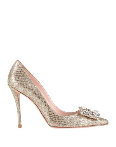 Roger Vivier Woman Pumps Platinum Size 8 Textile Fibers In Grey