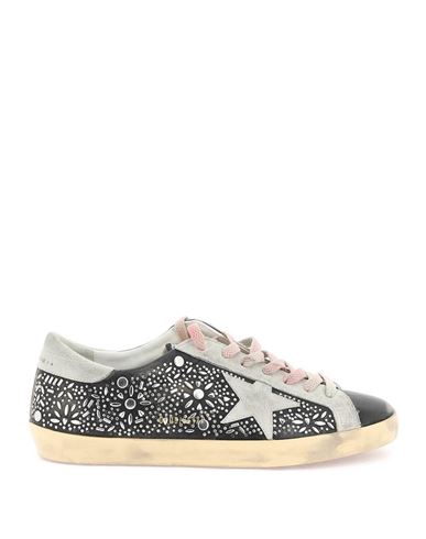 Golden Goose Super-star Studded Sneakers With In Black
