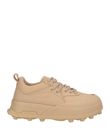 JIL SANDER JIL SANDER WOMAN SNEAKERS LIGHT BROWN SIZE 8 CALFSKIN 