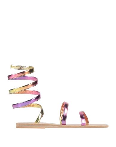 Ancient Greek Sandals Women's Elounda Leather Flat Sandals In Purple