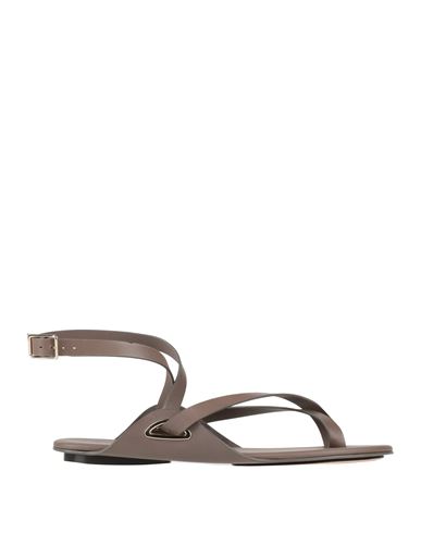 GIORGIO ARMANI GIORGIO ARMANI WOMAN THONG SANDAL LEAD SIZE 8 LEATHER 