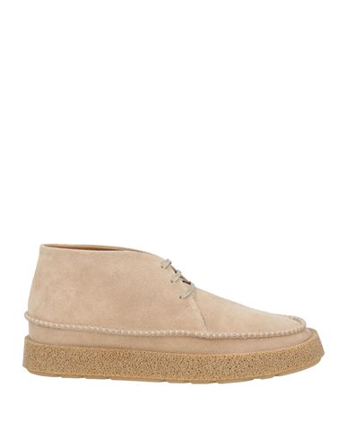 Giorgio Armani Man Ankle Boots Beige Size 9 Textile Fibers In Beige