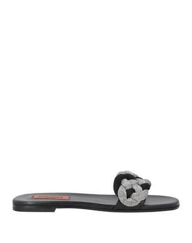 Shop Missoni Woman Sandals Black Size 7 Textile Fibers, Leather