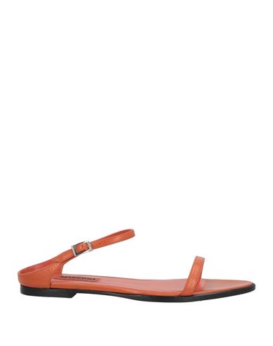 Missoni Woman Sandals Orange Size 10 Leather In Orange