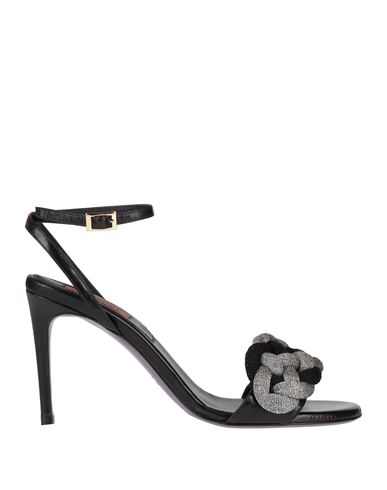 Shop Missoni Woman Sandals Black Size 7 Textile Fibers, Leather