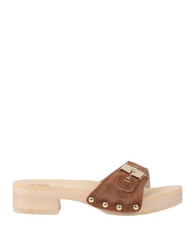 Scholl Iconic Woman Mules & Clogs Camel Size 6 Leather In Sand