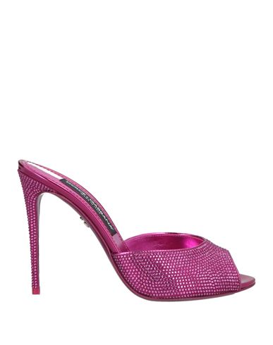 Dolce & Gabbana Crystal-embellished Satin Sandals In Magenta