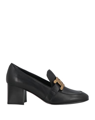 Tod's Woman Loafers Black Size 8 Leather In Black