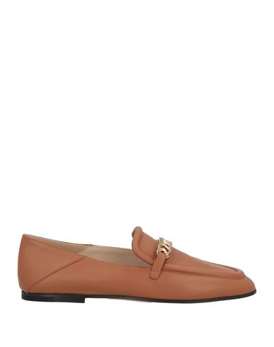 TOD'S TOD'S WOMAN LOAFERS TAN SIZE 8 LEATHER 