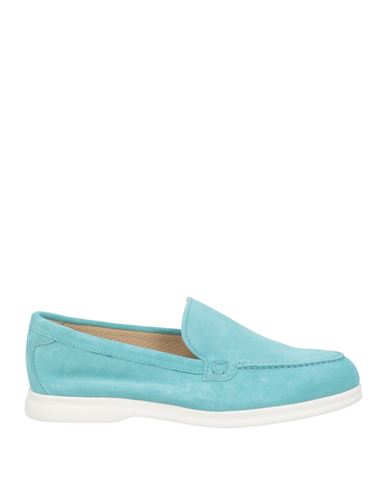 Doucal's Woman Loafers Turquoise Size 7 Leather In Blue