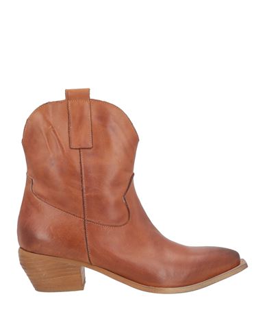 Emporio Di Parma Woman Ankle Boots Tan Size 11 Calfskin In Brown