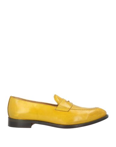 Saxone Woman Loafers Yellow Size 7 Leather In Yellow