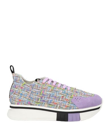 FABI FABI F65 WOMAN SNEAKERS LILAC SIZE 10 LEATHER, TEXTILE FIBERS 