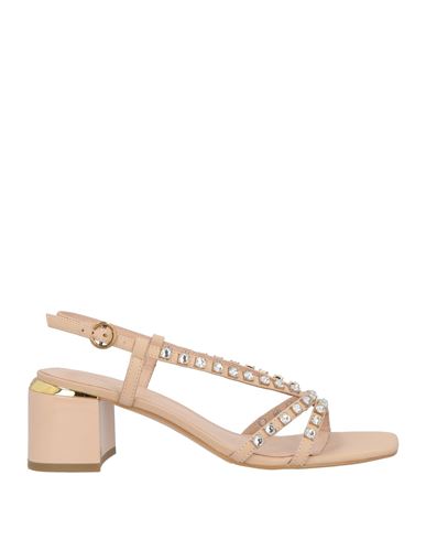 Pinko Nappa Leather Sandals With Golden Heel In Pink