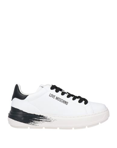 Shop Love Moschino Woman Sneakers White Size 8 Calfskin