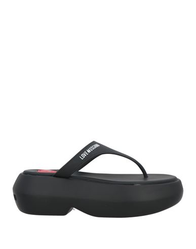 LOVE MOSCHINO LOVE MOSCHINO WOMAN THONG SANDAL BLACK SIZE 8 PVC - POLYVINYL CHLORIDE