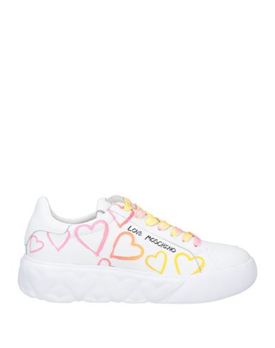 Shop Love Moschino Woman Sneakers White Size 8 Leather