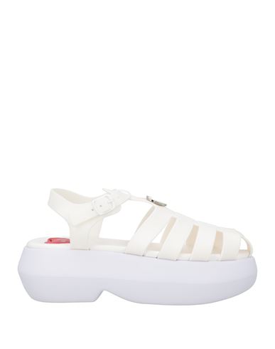 LOVE MOSCHINO LOVE MOSCHINO WOMAN SANDALS WHITE SIZE 6 PVC - POLYVINYL CHLORIDE