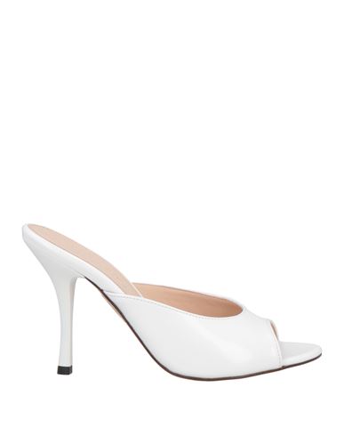 Shop Pinko Woman Sandals White Size 8 Textile Fibers
