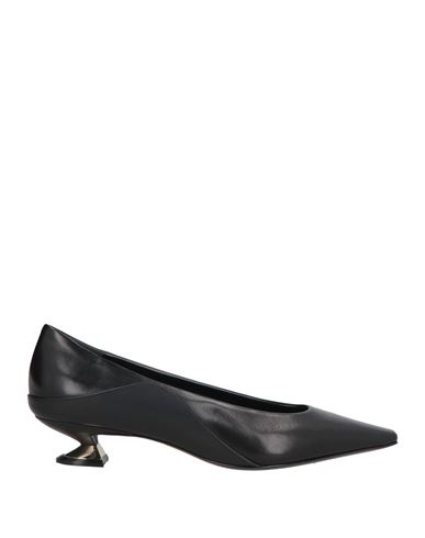 GIORGIO ARMANI GIORGIO ARMANI WOMAN PUMPS BLACK SIZE 7.5 LEATHER 