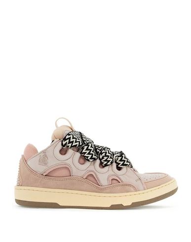 Lanvin Suede And Mesh Sneakers In Pink