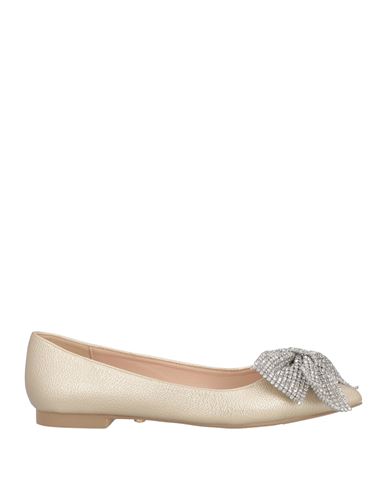 Twenty Four Haitch Woman Ballet Flats Gold Size 7 Textile Fibers In Gold