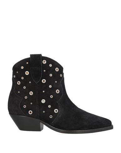 Isabel Marant Woman Ankle Boots Black Size 5 Calfskin In Black
