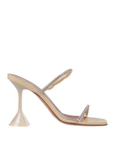 Amina Muaddi Woman Sandals Cream Size 5 Pvc - Polyvinyl Chloride In Neutral