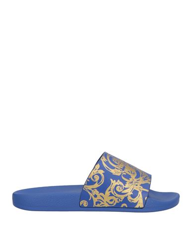 Shop Versace Jeans Couture Man Sandals Bright Blue Size 8 Rubber