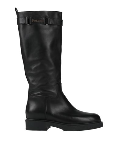 Pollini Woman Boot Black Size 5 Calfskin In Black