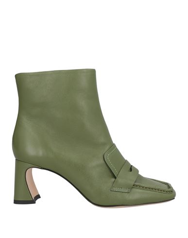 Vicenza ) Woman Ankle Boots Military Green Size 8 Sheepskin In Green