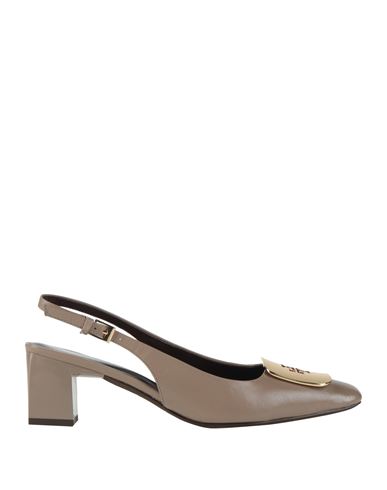 Tory Burch Woman Pumps Light Brown Size 7.5 Leather In Gray