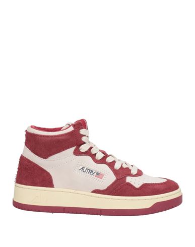 Autry Medalist Mid Sneakers In Hair-effect Suede In Red
