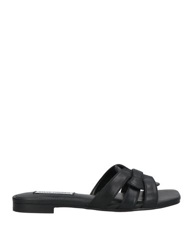 Steve Madden Woman Sandals Black Size 8 Leather In Black