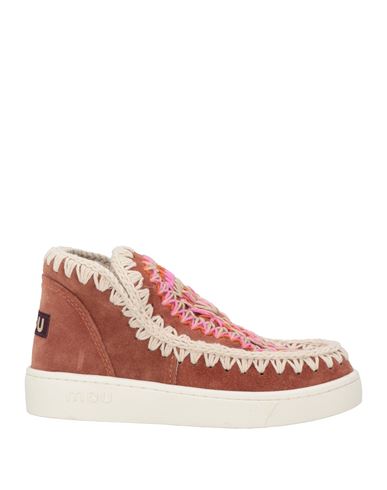 MOU MOU WOMAN ANKLE BOOTS BRICK SIZE 7 COW LEATHER 