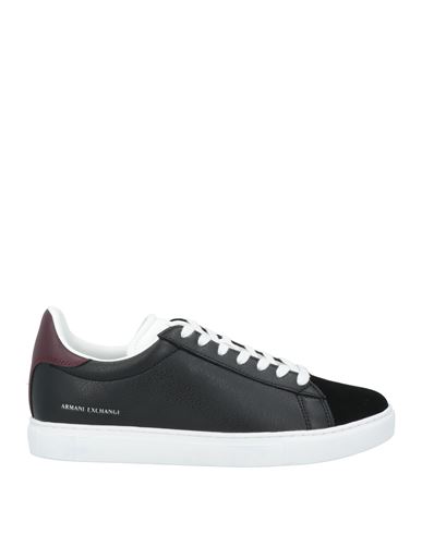 Armani Exchange Man Sneakers Black Size 9 Cow Leather In Black
