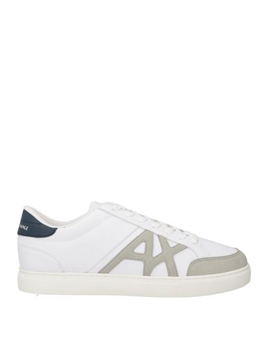 Armani Exchange Man Sneakers White Size 9 Polyester, Polyurethane Coated In White