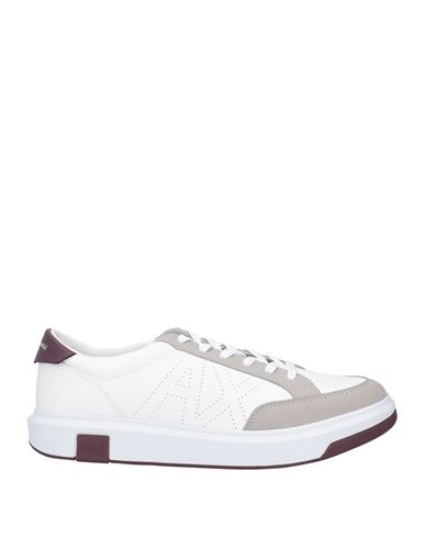 Armani Exchange Man Sneakers White Size 12 Polyester, Polyurethane Coated In White