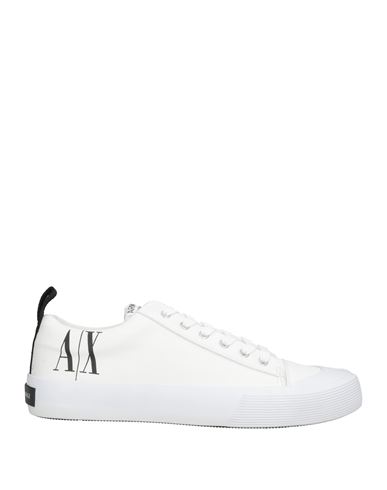 Armani Exchange Icon Period Man Sneakers White Size 9 Cotton, Polyurethane, Polyester, Rubber In White
