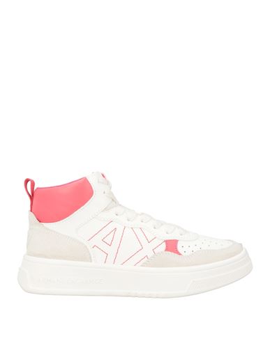 Armani Exchange Woman Sneakers White Size 7.5 Polyester, Polyurethane, Cow Leather In White