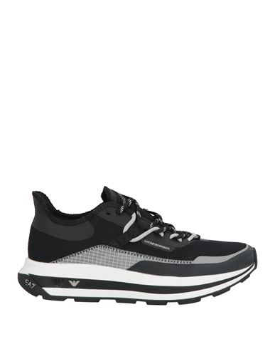 Ea7 Man Sneakers Black Size 8.5 Polyester, Polyurethane, Rubber In Black