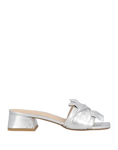 Massimo Baldi Woman Sandals Silver Size 7 Leather In Silver