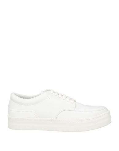 Emporio Armani Man Sneakers White Size 8 Cow Leather In White