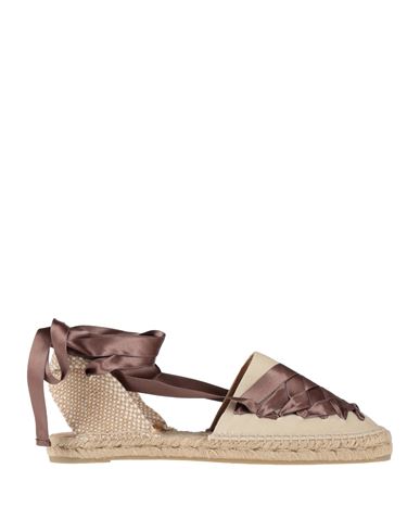 CASTAÃ±ER CASTAÑER WOMAN ESPADRILLES BEIGE SIZE 7.5 TEXTILE FIBERS 