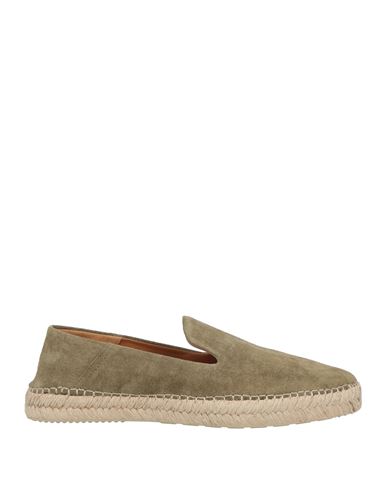 Hackett Man Espadrilles Sage Green Size 7 Leather In Green
